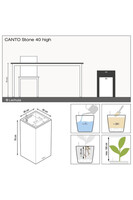 Canto Stone LED, podświetlana doniczka z nawadnianiem