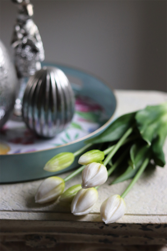 bukiet tulipanów silikonowych, Aprill White