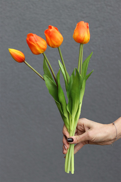 April New, bukiet tulipanów silikonowych Sunset, 5szt. dł.46cm