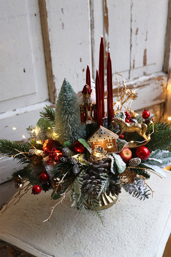 Goldina LED, stroik adwentowy z dziadkiem