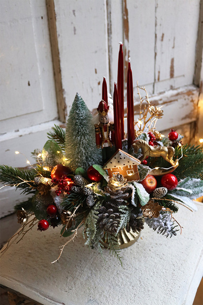 Goldina LED, stroik adwentowy z dziadkiem