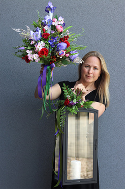 Marassi 2, komplet dekoracji nagrobnych, bukiet + lampion