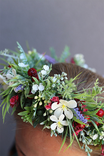 Józefina, kwiatowy wianek na głowę, rozmiar uniwersalny 