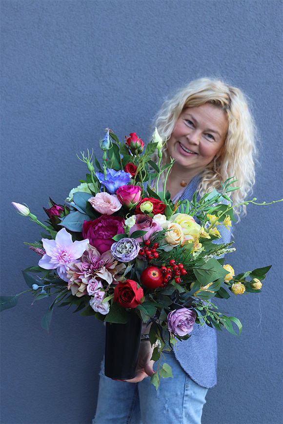 Kolory Świata 2, kolorowy komplet nagrobny, wieniec + bukiet