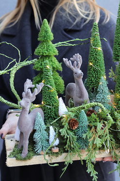 Leśne Zwierzęta, świąteczny stroik na stół, wym.34x56cm