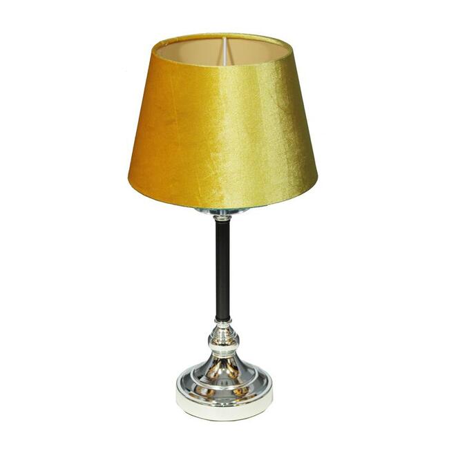 Sophista, lampa stołowa glamour, żółty welur, wys.51cm