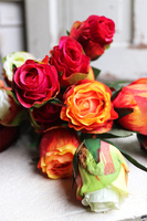 bukiet róż, Premiolla, pomarańczowe, 4szt, dł.52cm