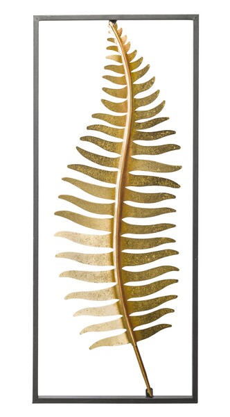 Fern B, złoty decor ścienny / paproć, wym.81.5x35cm