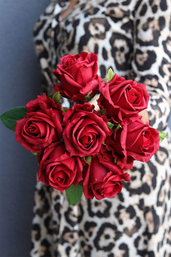 Róża Classic, bukiet róż real-touch, czerwone