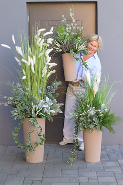 Lunedia, zielona kompozycja z trawami rozm. L, wys.158cm 