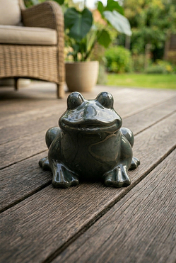 Żaba A, figurka ogrodowa ceramiczna, wym.22x27x24cm 