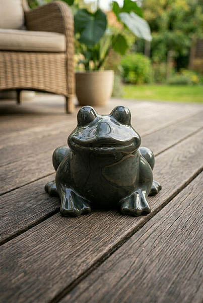 Żaba A, figurka ogrodowa ceramiczna