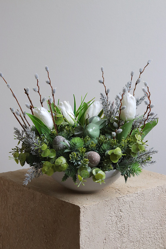 Green Melody 2, stroik wielkanocny z zajączkiem