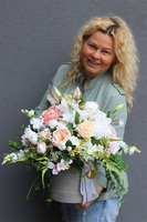  Ballerina, welurowy flowerbox z kwiatami