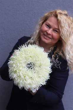 Ossana, kremowy wianek roślinny, śr.23cm