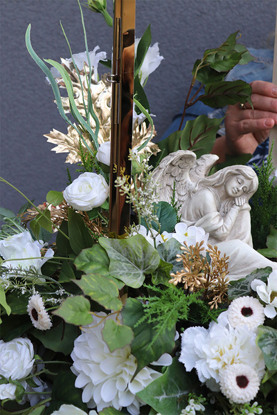 Angelo Garden Premium, lampion nagrobny z kwiatami