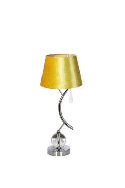Silver Branch, lampa stołowa z abażurem, żółty stożek, wys.53cm
