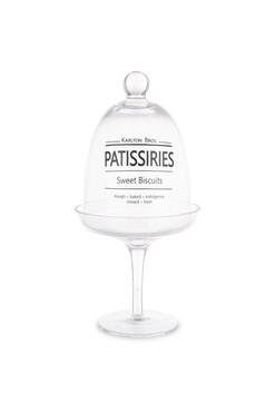 Sweets&Treats, szklana bomboniera na nodze I, wym.26x13x13cm