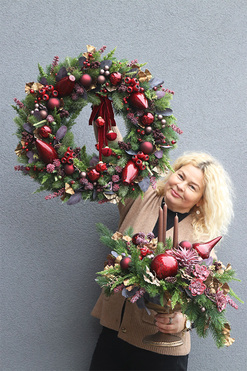 Ferrano Exclusive, komplet dekoracji świątecznych, wianek + stroik