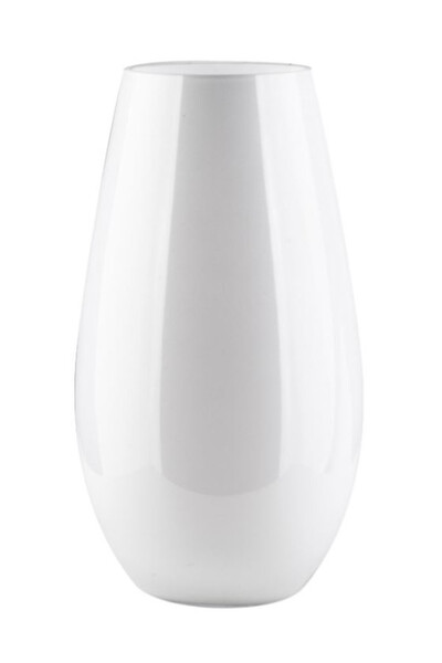 White, elegancki szklany wazon, biel w macie, wys.17x35cm