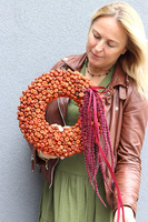 Koronkowa Robota, asymetryczny jesienny wianek, śr.31cm