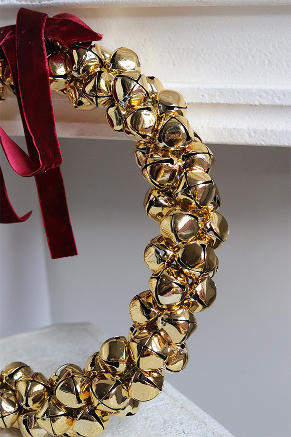 Złote Dzwoneczki, świąteczny wianek do powieszenia