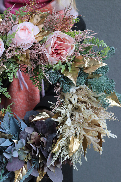 Flores Decora, zimowy wianek kwiatowy, śr.49cm