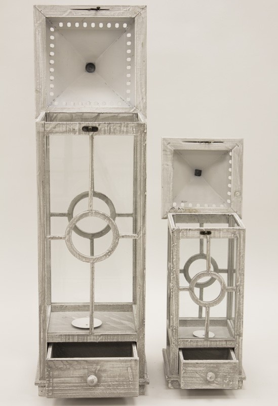 Victoria, drewniany lampion / latarenka, kpl.2szt 