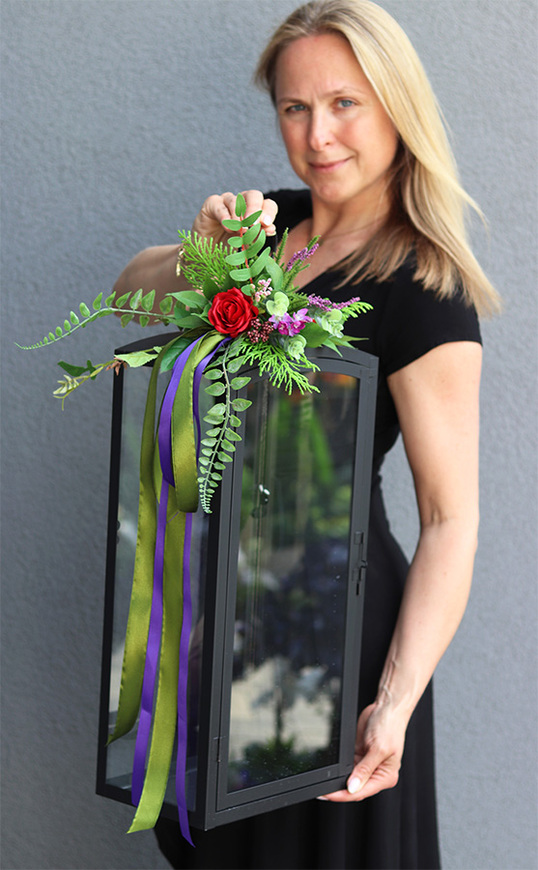 Marassi 2, komplet dekoracji nagrobnych, bukiet + lampion