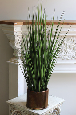 Hessita Antique, sztuczna trawa w miedzianej donicy, wys.85cm