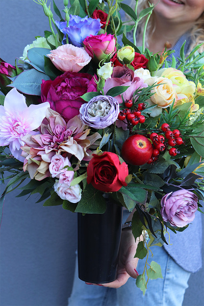 Kolory Świata 2, kolorowy komplet nagrobny, wieniec + bukiet