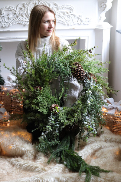 Zielony Las, zimowy wianek na drzwi