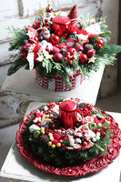 Do It Yourself Red, stroik do samodzielnego wykonania, śr.35cm 