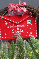 Letter LED, świąteczny wianek na drzwi