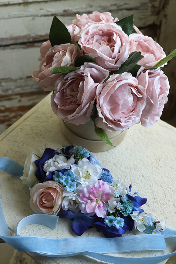 Bluenisto, opaska do zasłon z dekoracją kwiatową, kpl.2szt