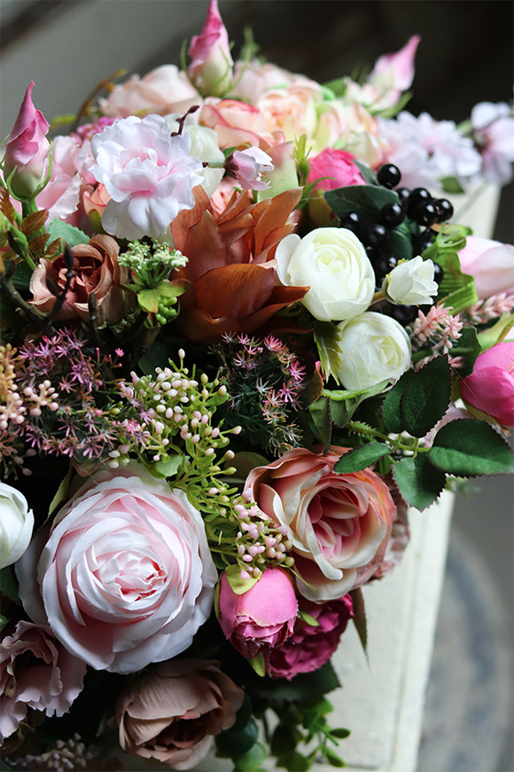 Abellano, kompozycja kwiatowa w naczyniu, wym.36x50cm