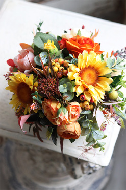 Alisto Słoneczniki, mini kompozycja w jesiennym klimacie, wym.19x26cm  