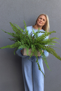 OD RĘKI Momu Concrete, paprotka w betonowej donicy, wym.50x110x70cm