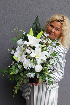 Angelo Premium 3, bukiet nagrobny do flakonu, dł.60cm 