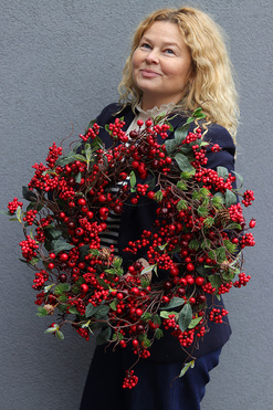 OD RĘKI Jagodowy Gaj, świąteczny wianek dekoracyjny, śr.55cm 