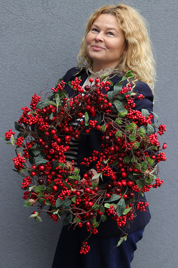 Jagodowy Gaj, świąteczny wianek dekoracyjny