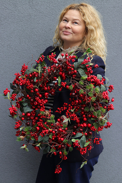 Jagodowy Gaj, świąteczny wianek dekoracyjny