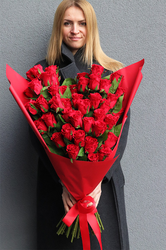 Love 4 Love, bukiet czerwonych róż, 45 kwiatów