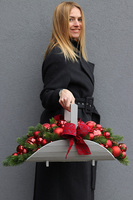 Świąteczna Nowina, gwiazdkowa kompozycja nagrobna w koszu