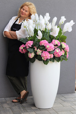 Medinilla Pink Hausete, podłogowa dekoracja kwiatowa, wys.138cm