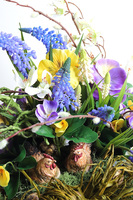 Easter Decor, stroik wielkanocny z kurami