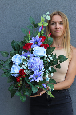 Fregasse Blue, bukiet nagrobny, wys.60cm