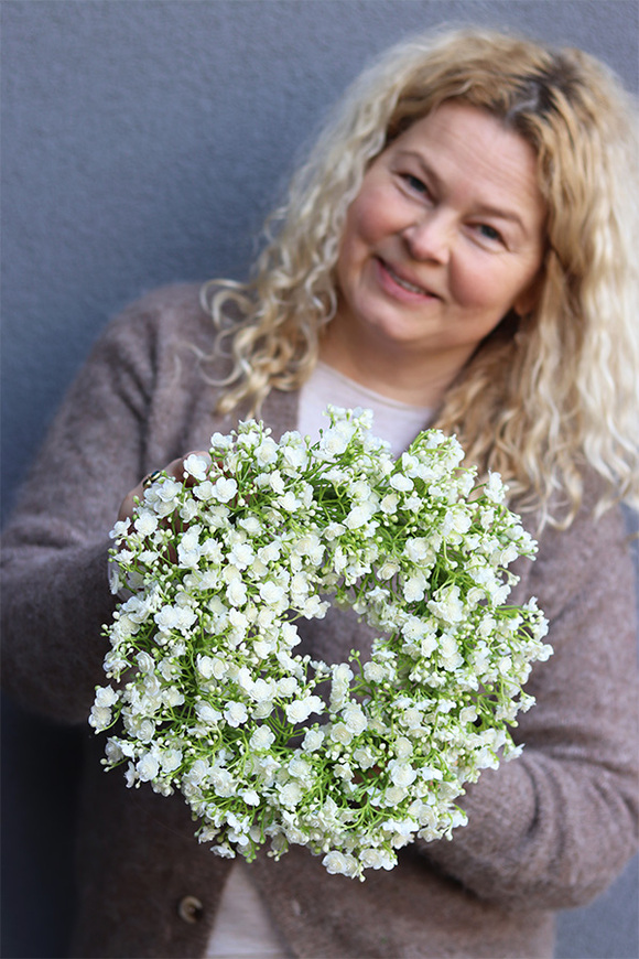 Flowers 4 You, wiosenny wianek z gipsówki, biały