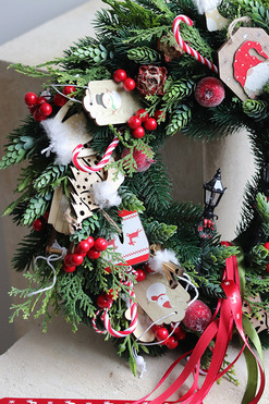 OD RĘKI Ho ho ho, świąteczny wianek dekoracyjny, śr.40cm 