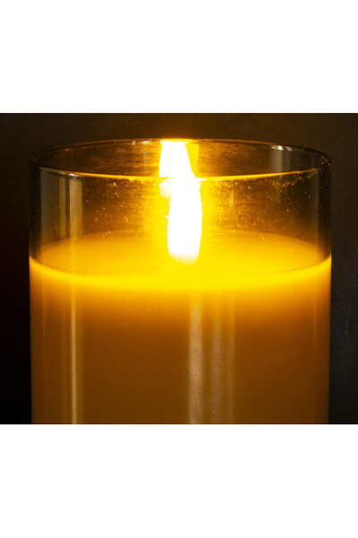  Cerrice Grey migocząca świeca LED w szkle szara